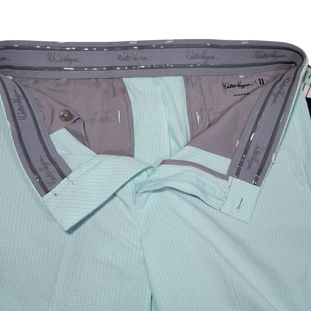 Walter‎ Hagen Shorts Men Size 36 Seersucker Golf Gripper Stretch Waistband Green - Picture 3 of 11